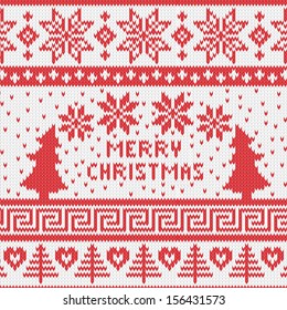 Vector knitted christmas background