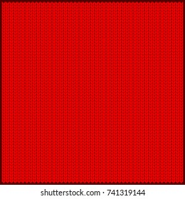 Vector knitted Christmas background. Template for Xmas cards and decorations. Flat cartoon illustration. Objects isolated on white background.
