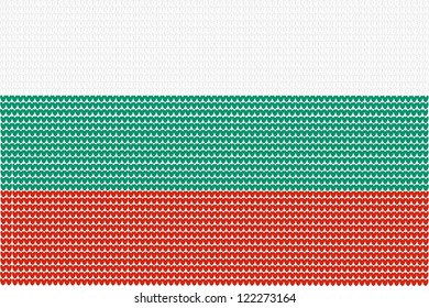 Vector knitted flag of Bulgarian