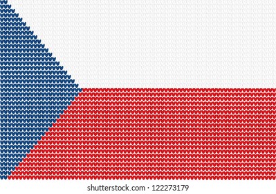 Vector knitted flag of the Czech Republic