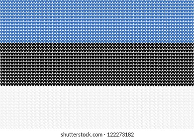 Vector knitted flag of Estonian