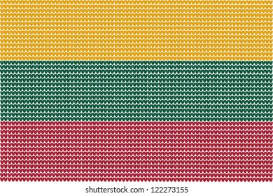Vector knitted flag of Lithuania