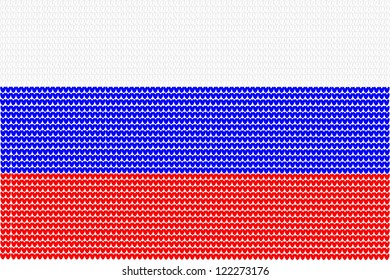 Vector knitted  flag of Russia