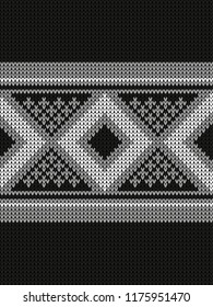 Vector knitted geometrical pattern knitwear pattern thread