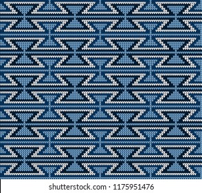 Vector knitted geometrical pattern knitwear pattern thread