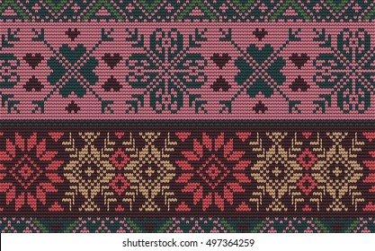 Vector knitted geometrical pattern. Sweater
