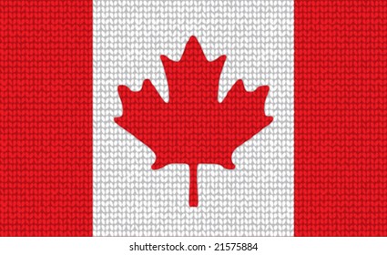 Vector  knitted national Canadian Flag