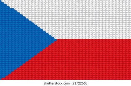 Vector  knitted national Czech republic Flag