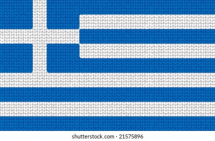 Vector  knitted national Greece Flag