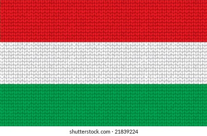 Vector  knitted national Hungary Flag