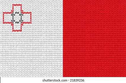 Vector  knitted national Maltese Flag