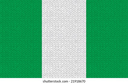 Vector  knitted national Nigerian Flag