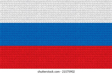 Vector  knitted national Russian Flag