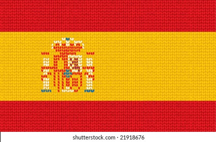 Vector  knitted national Spanish Flag