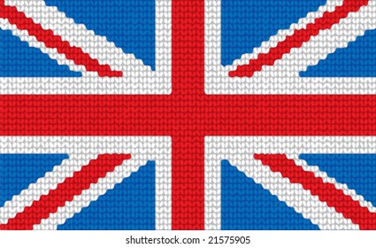 Vector  knitted national United Kingdom of Great Britain  Flag