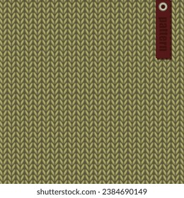 Vector knitted pattern green color. Beautiful background for your autumn, winter design.