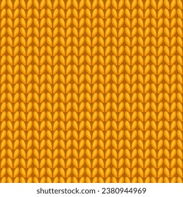 Vector knitted pattern ocher color. Beautiful background for your autumn, winter design.