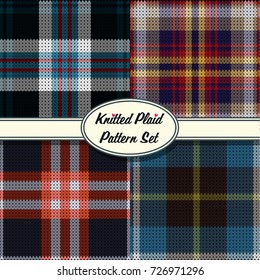 Vector Knitted Plaid Tartan Patterns