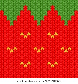Vector knitted strawberry background