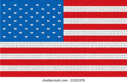 Vector  knitted United States Flag