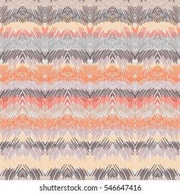 Vector knitting animal fur seamless pattern. Vector zig zag  ornament ethnic background.