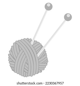 Vektorsymbol-Symbol einzeln auf weißem Hintergrund. Wollball Logo Design. Knit arbeitet Hobby-Illustration.