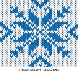 vector knitting seamless background with christmas ornament