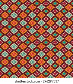 vector knitting seamless background: geometric pattern