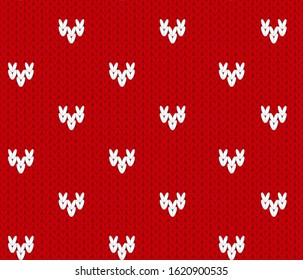 vector knitting seamless background: little hearts