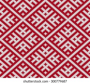 vector knitting seamless background: ornamental pattern