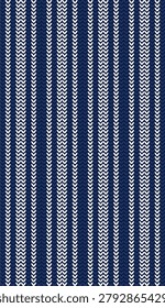 Vector Knitting Seamless Pattern In Blue And White