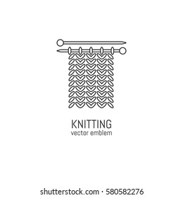 Vector Knitting  symbols icon set in trendy linear style. Web design, graphic elements for web stores, workshop