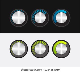 Vector knob to adjust the volume in a metal style.