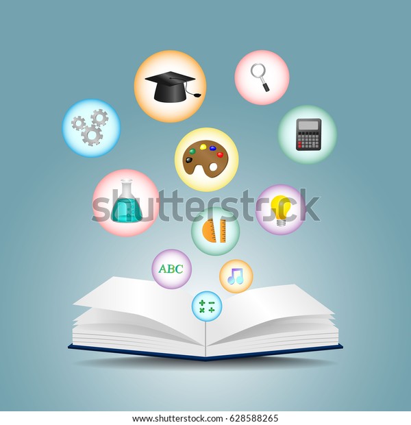 Vector Knowledge Concept Education Open Book Stock Vector (Royalty Free ...