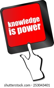 vector knowledge is power button on computer keyboard key