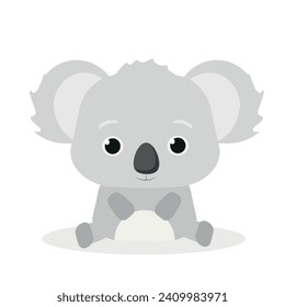Vector koala. Carácter animal lindo. Diseño de dibujos animados mínimos. Adecuado para aplicaciones y animación.