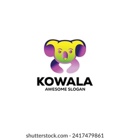 Vector koala head mascot illustration logo design