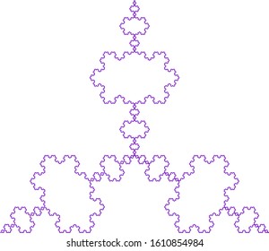 Vector Koch Triad Curve Design - Triangle Like L-system Mathematical Model