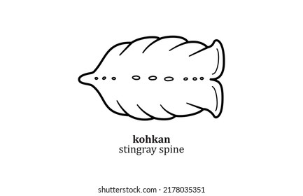vector kohkan (stingray spine) mayan symbol heroglyphic illustration icon