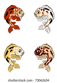 vector koi (carp fishes) in different colors