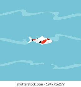 vector koi fish pattern  in blue river
