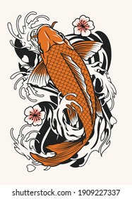 diseño de tatuajes de peces de koi