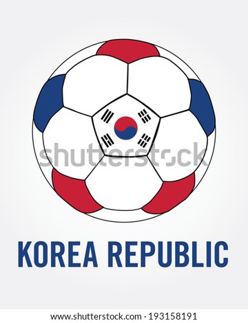 Vector Korea Republic Soccer Ball Graphic
