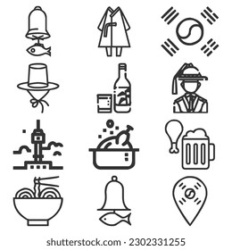 vector Korean element nation tradition symbol
