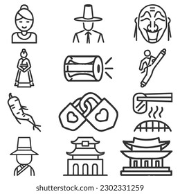 vector Korean element nation tradition symbol