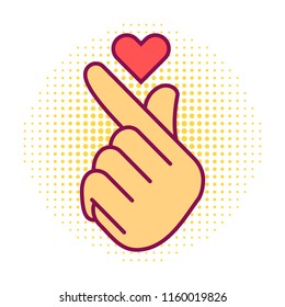 Vektor koreanische Herz Handgeste Symbol