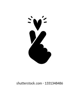 Vector korean heart hand gesture symbol