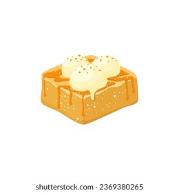 Vector of Korean honey bread. Honey butter toast