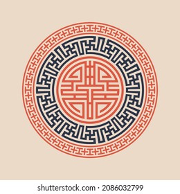 Vector korean ornament. Asain pattern, pattern fills