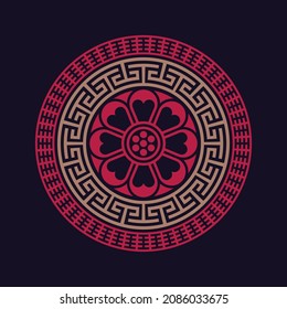 Vector korean ornament. Asain pattern, pattern fills